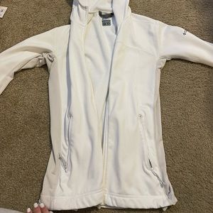 white zip up COLOMBIA jacket!!